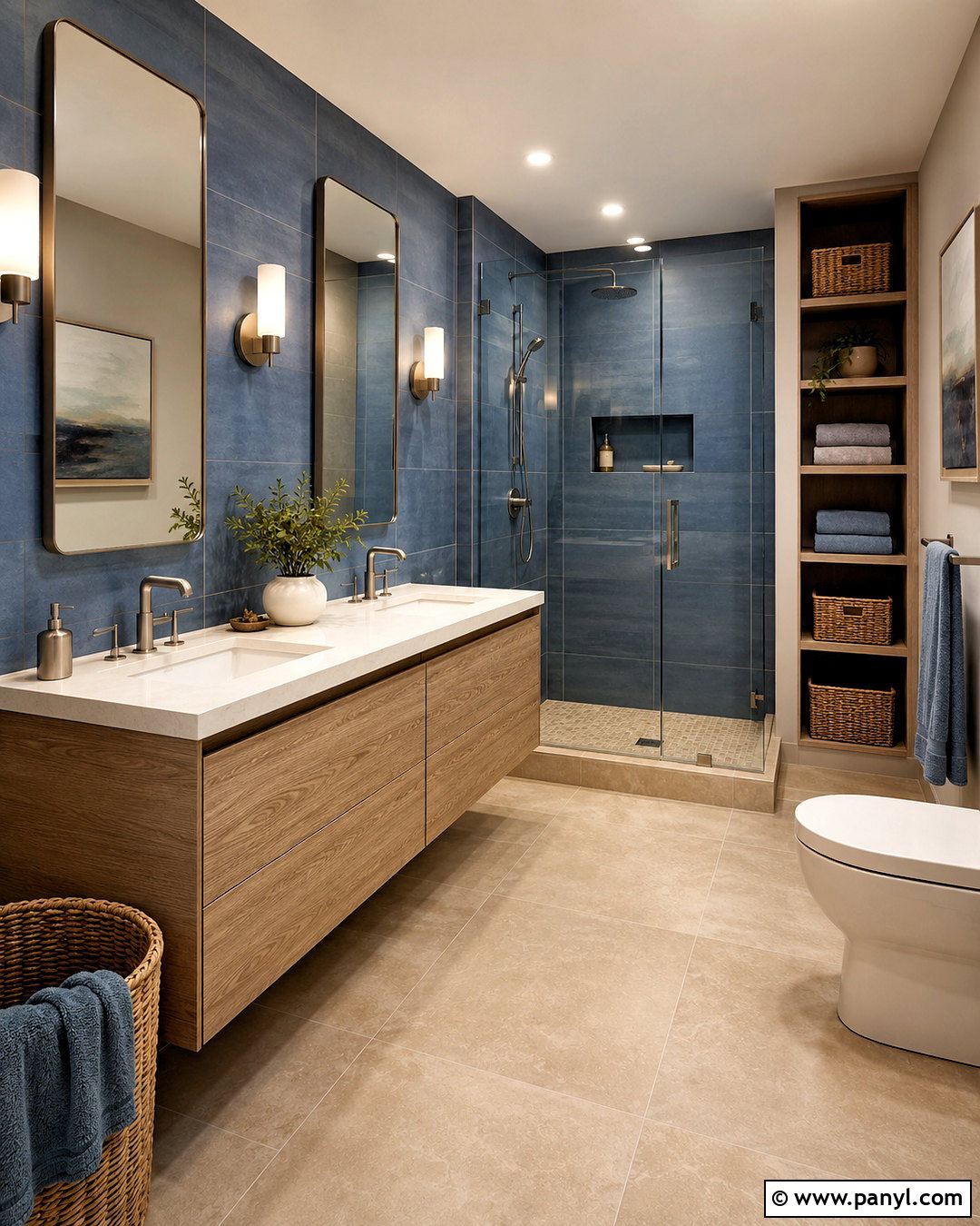 Slate Blue And Taupe Brown Bathroom - 20 brown and blue color palette ideas