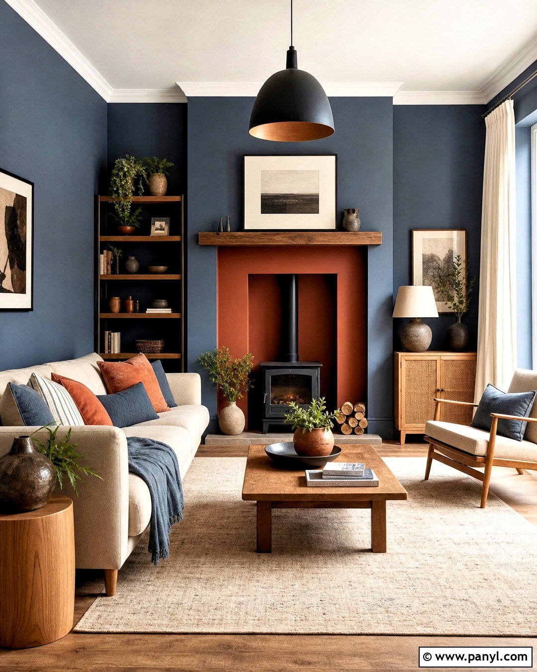 Slate Blue And Terracotta Walls - 20 best colour combinations for walls