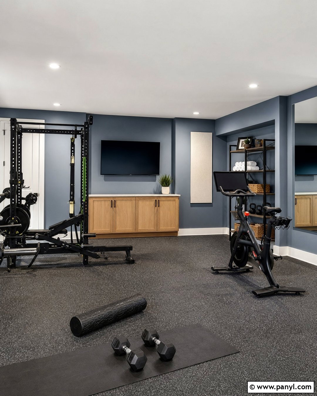 Slate Blue Basement Gym Walls - 20 Basement Gym Wall Colors