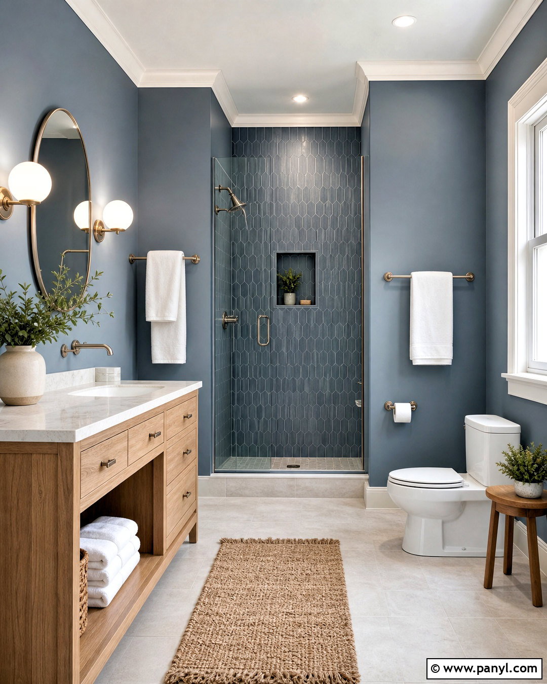Slate Blue Bathroom - 20 blue room paint ideas