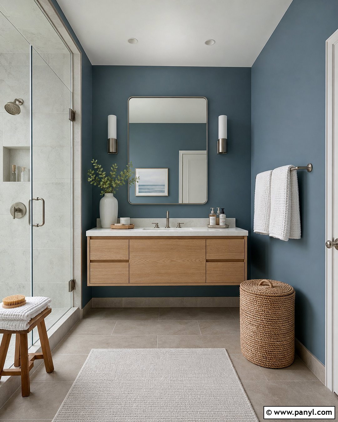 Slate Blue Bathroom Walls - 50 blue walls