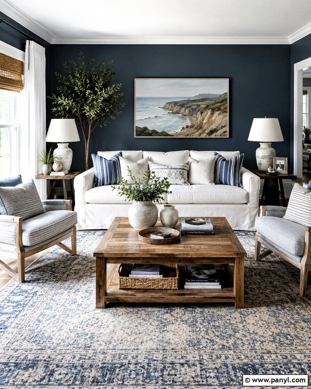 Slate Blue Dark Wall Living Room - 20 dark wall living room ideas