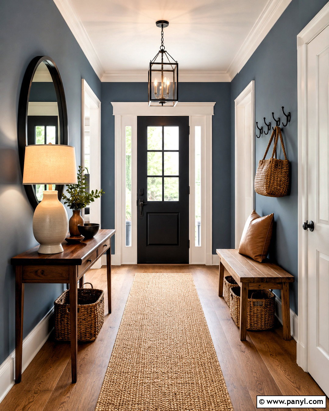 Slate Blue Entryway - 40 blue wall paint ideas