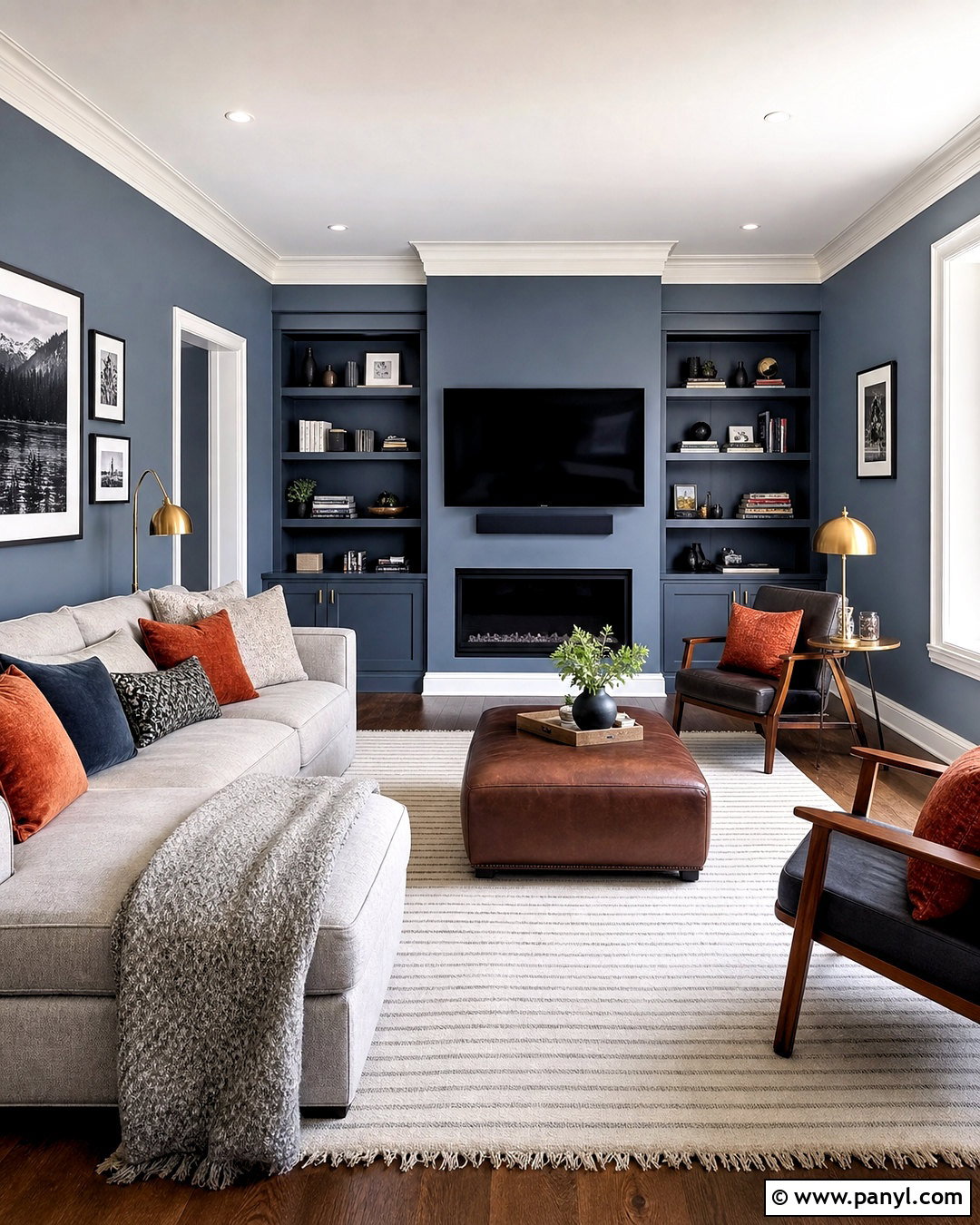 Slate Blue Family Room - 20 family room paint color ideas