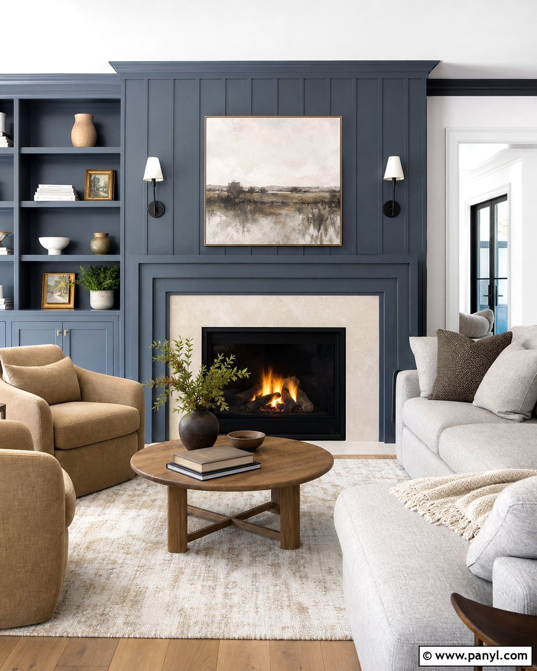 Slate Blue Fireplace Accent Wall - 25 Slate Blue Accent Wall Ideas