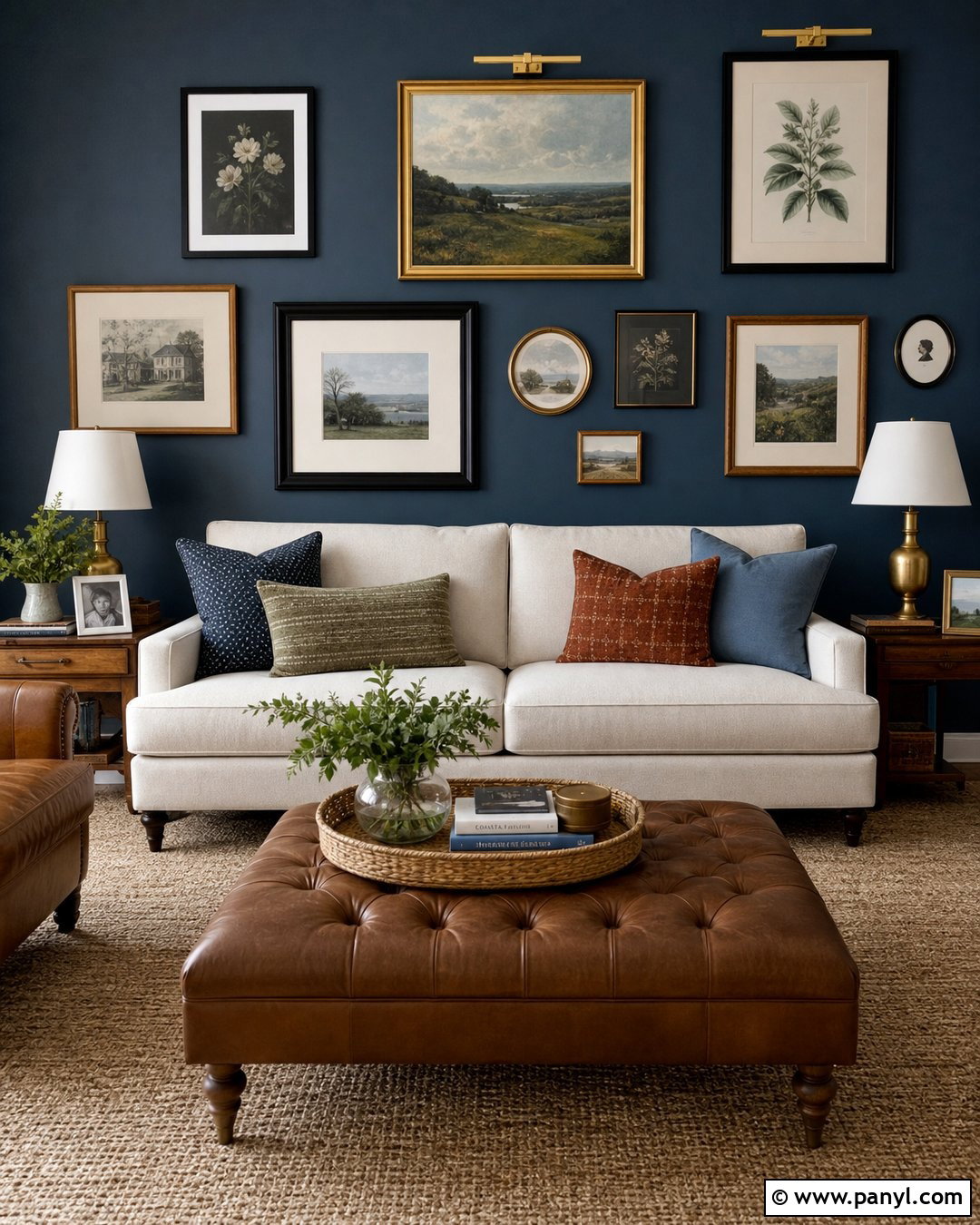 Slate Blue Gallery Wall - 25 Slate Blue Accent Wall Ideas