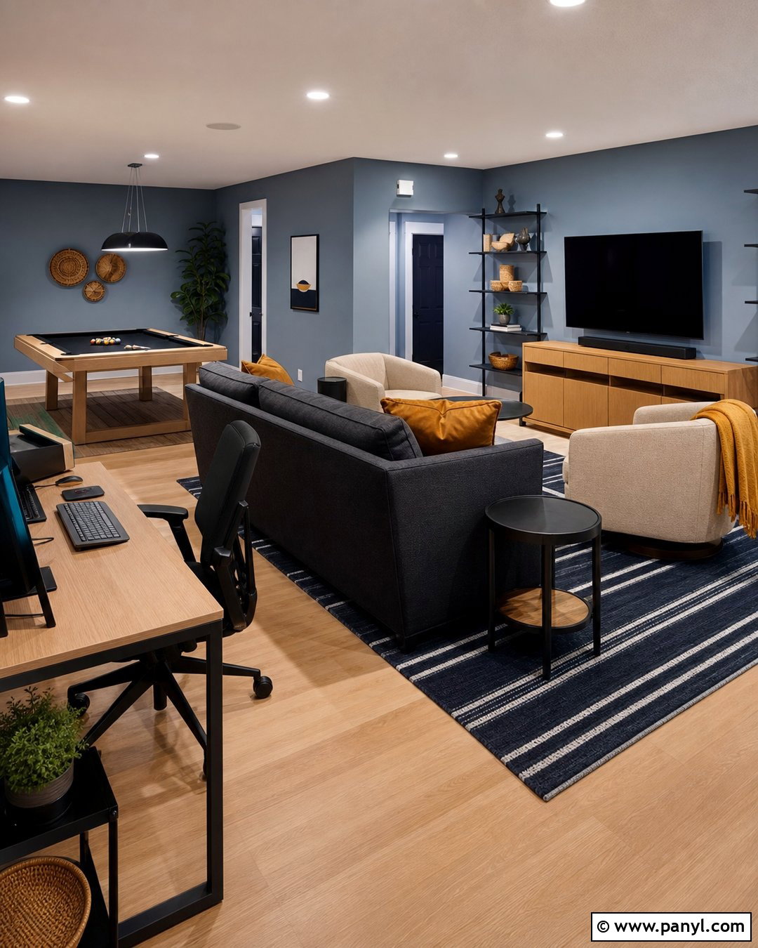 Slate Blue Game Room - 20 Best Wall Color For Game Room Ideas