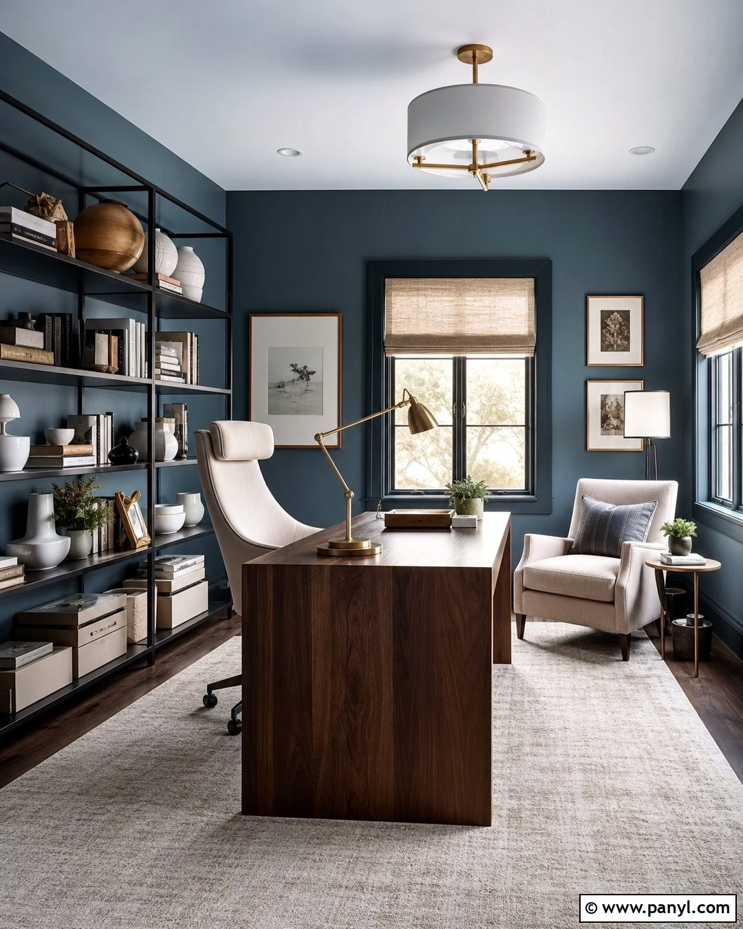 Slate Blue Home Office Walls - 20 Calming Blue Wall Color Ideas