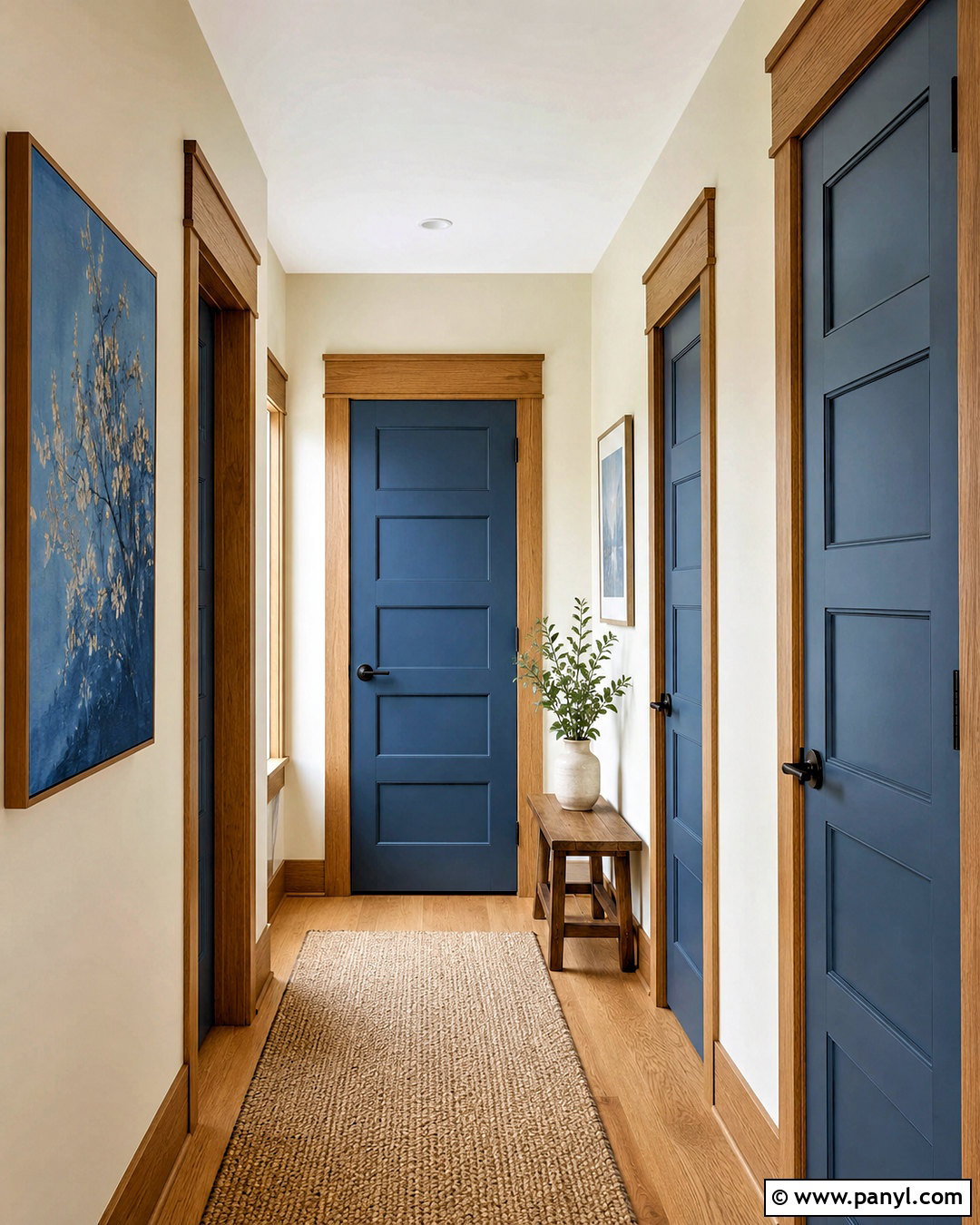 Slate Blue Interior Doors With Wood Trim - 20 painted interior doors colour schemes