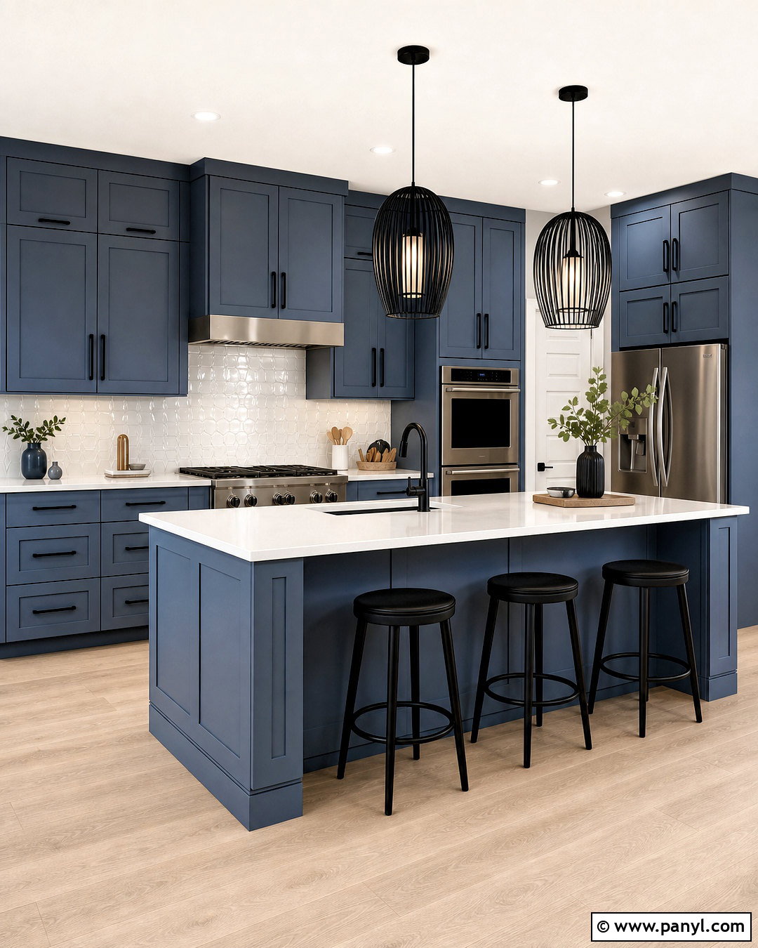 Slate Blue Kitchen With Black Hardware - 20 slate blue kitchen ideas