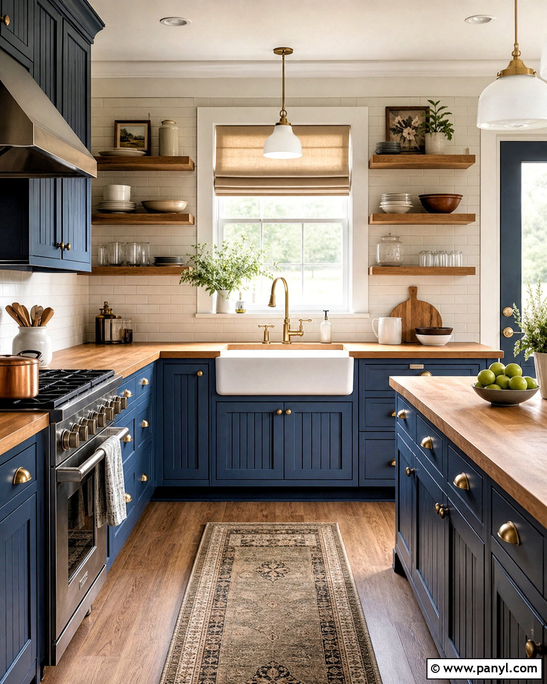 Slate Blue Kitchen With Butcher Block - 20 slate blue kitchen ideas