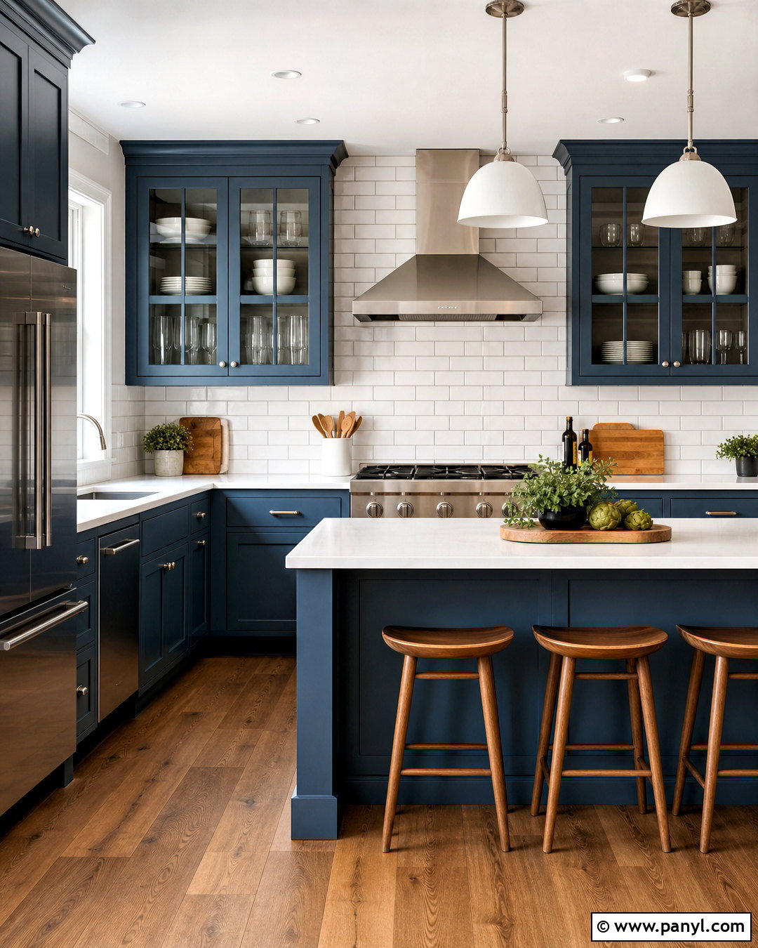 Slate Blue Kitchen With White Subway Tile - 20 slate blue kitchen ideas