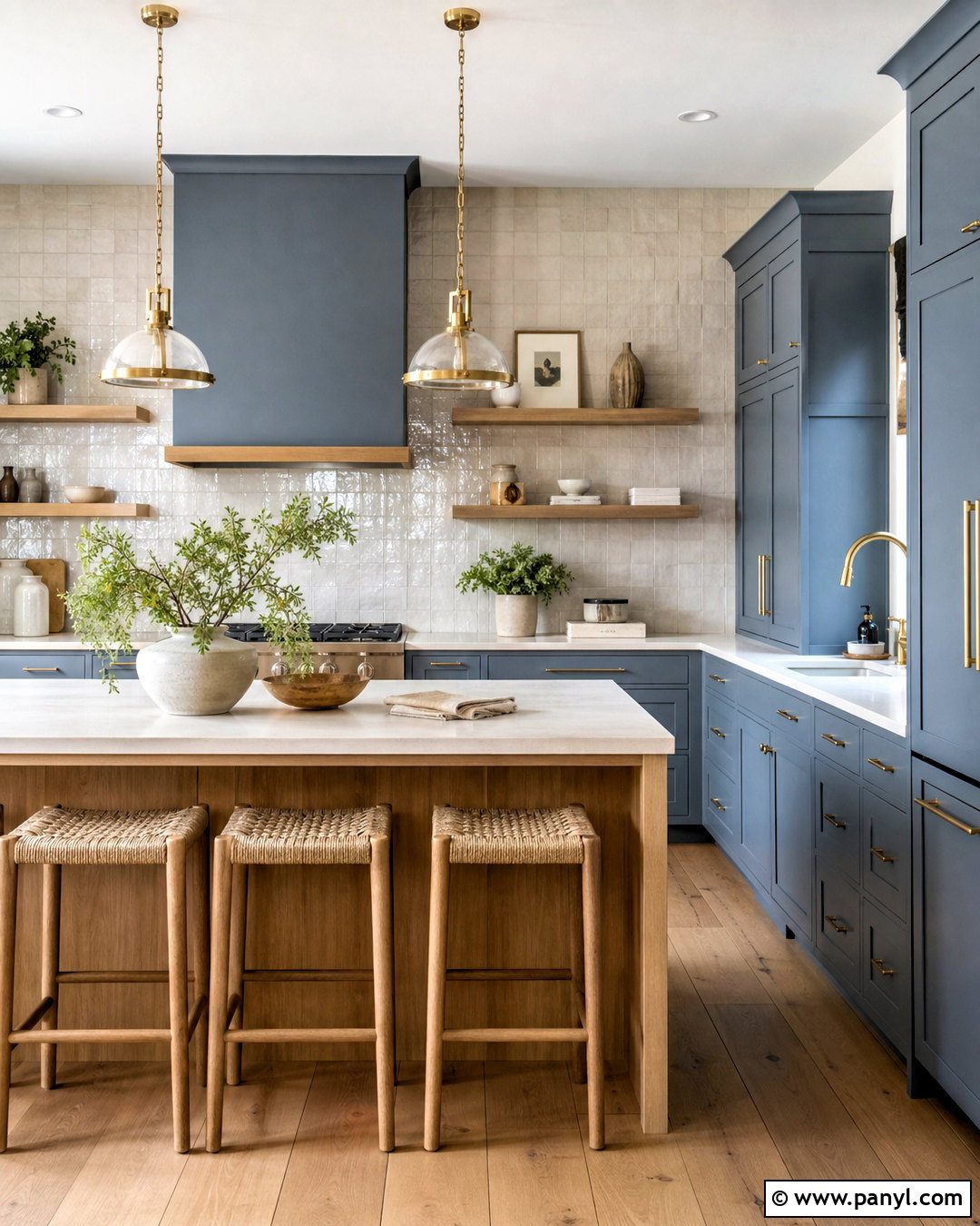 Slate Blue Kitchen With Zellige Tile - 20 slate blue kitchen ideas