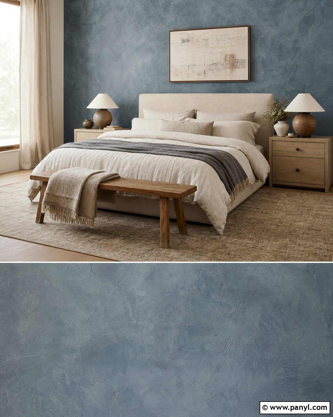 Slate Blue Limewash Accent Wall - 25 Slate Blue Accent Wall Ideas