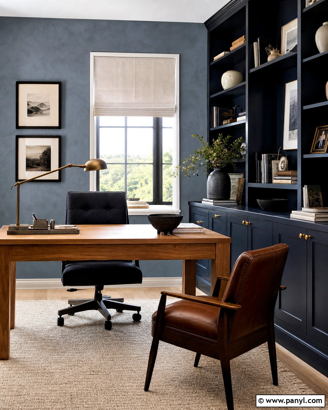 Slate Blue Limewash Home Office - 20 limewash colors