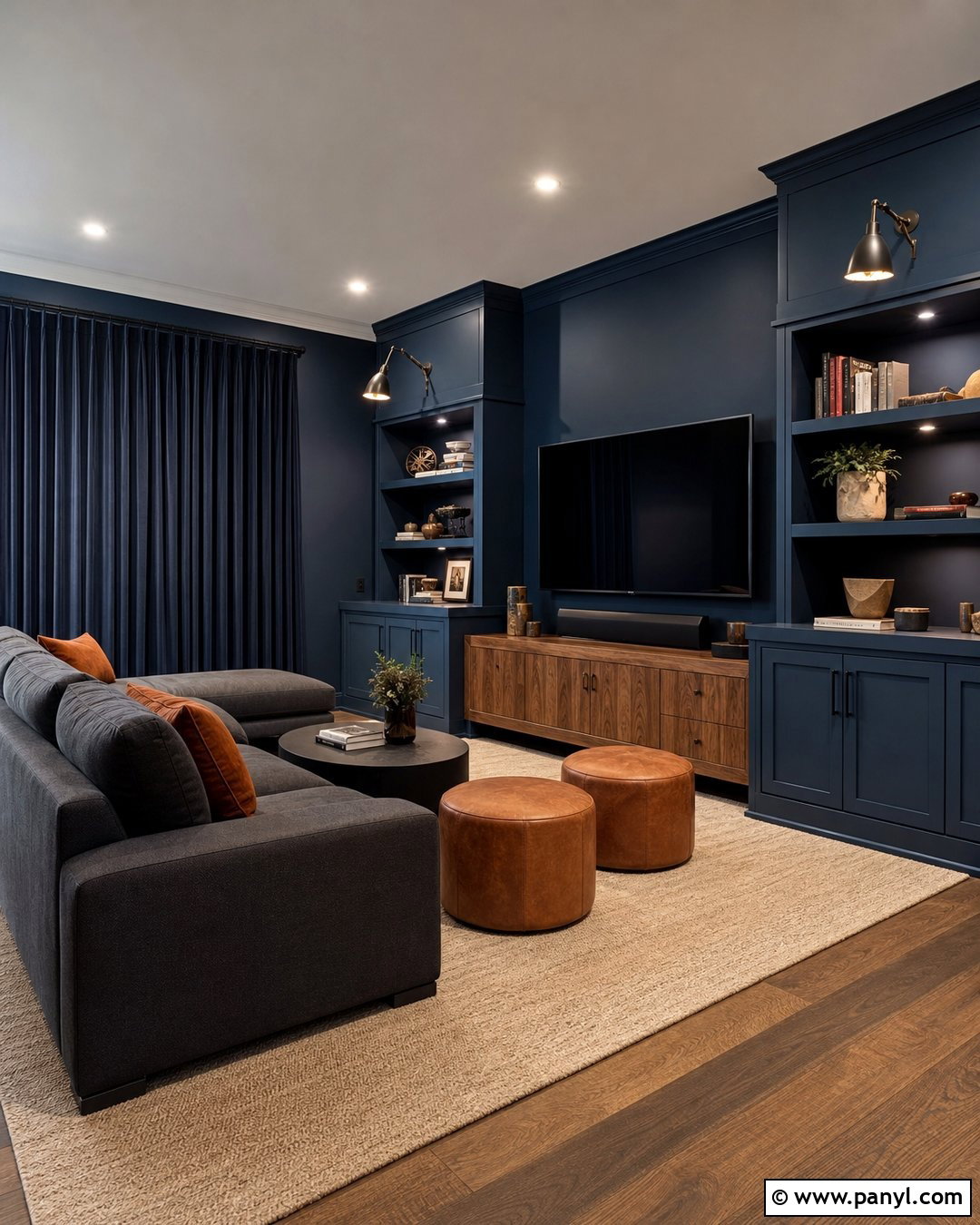 Slate Blue Media Room Walls - 20 Modern House Wall Colors