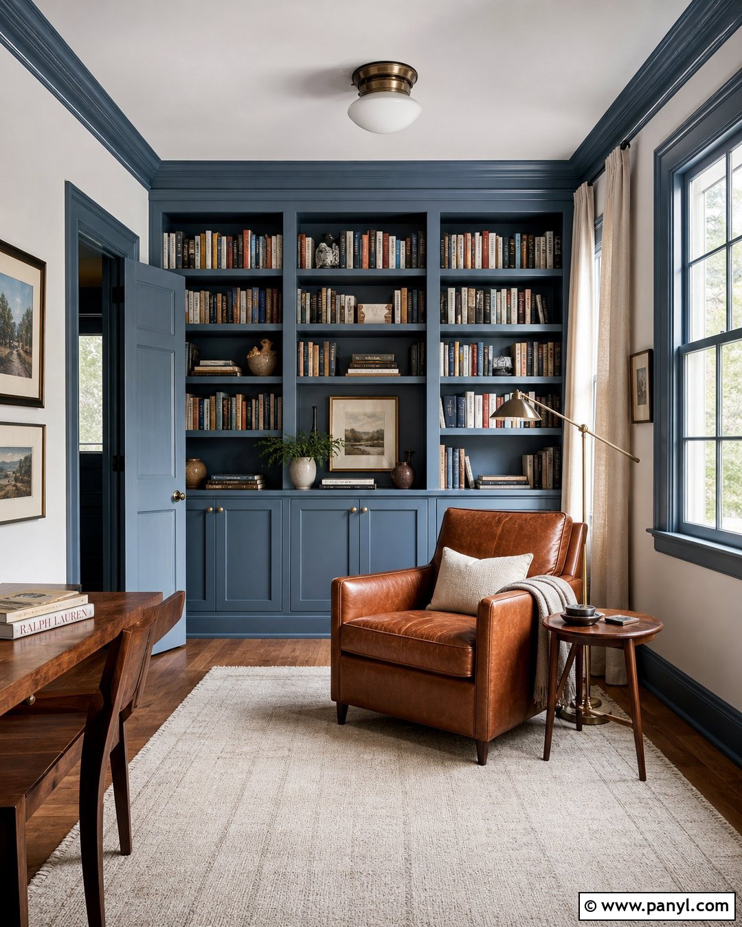Slate Blue Painted Trim With White Walls - 30 painted trim white walls