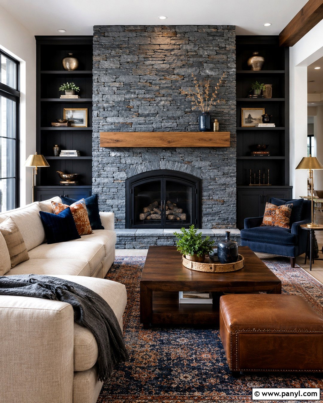 Slate Blue Stone Fireplace Accent Wall - 20 Stone Fireplace Accent Wall Paint Colors