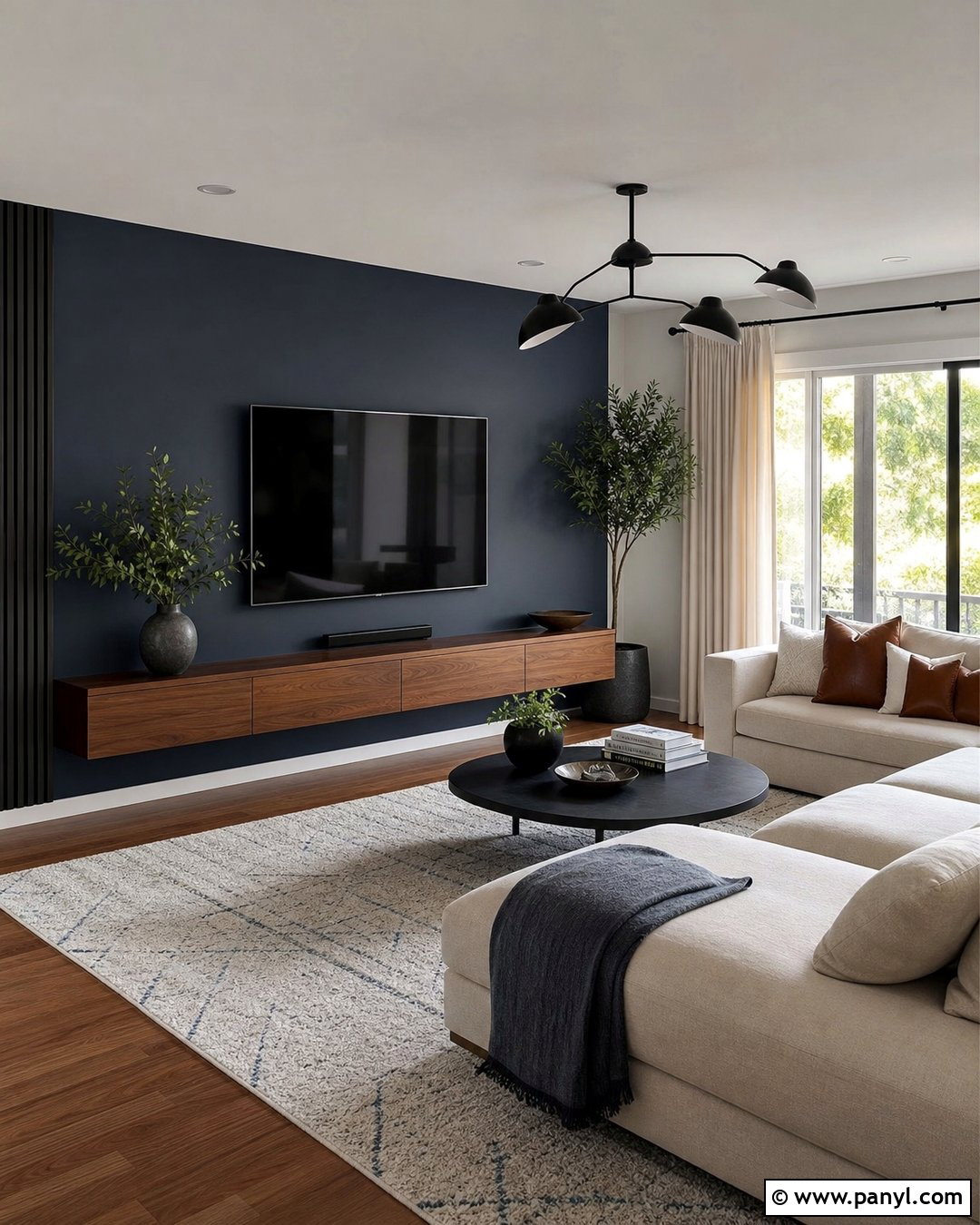 Slate Blue TV Accent Wall - 25 Slate Blue Accent Wall Ideas