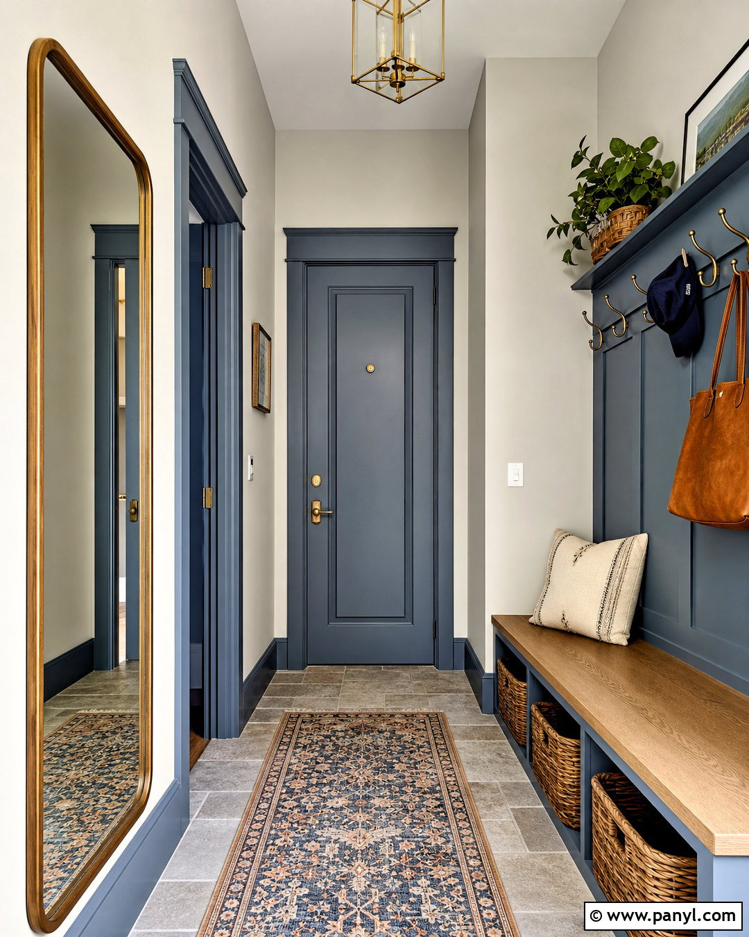 Slate Blue Trim Entryway - 20 blue trim interior ideas