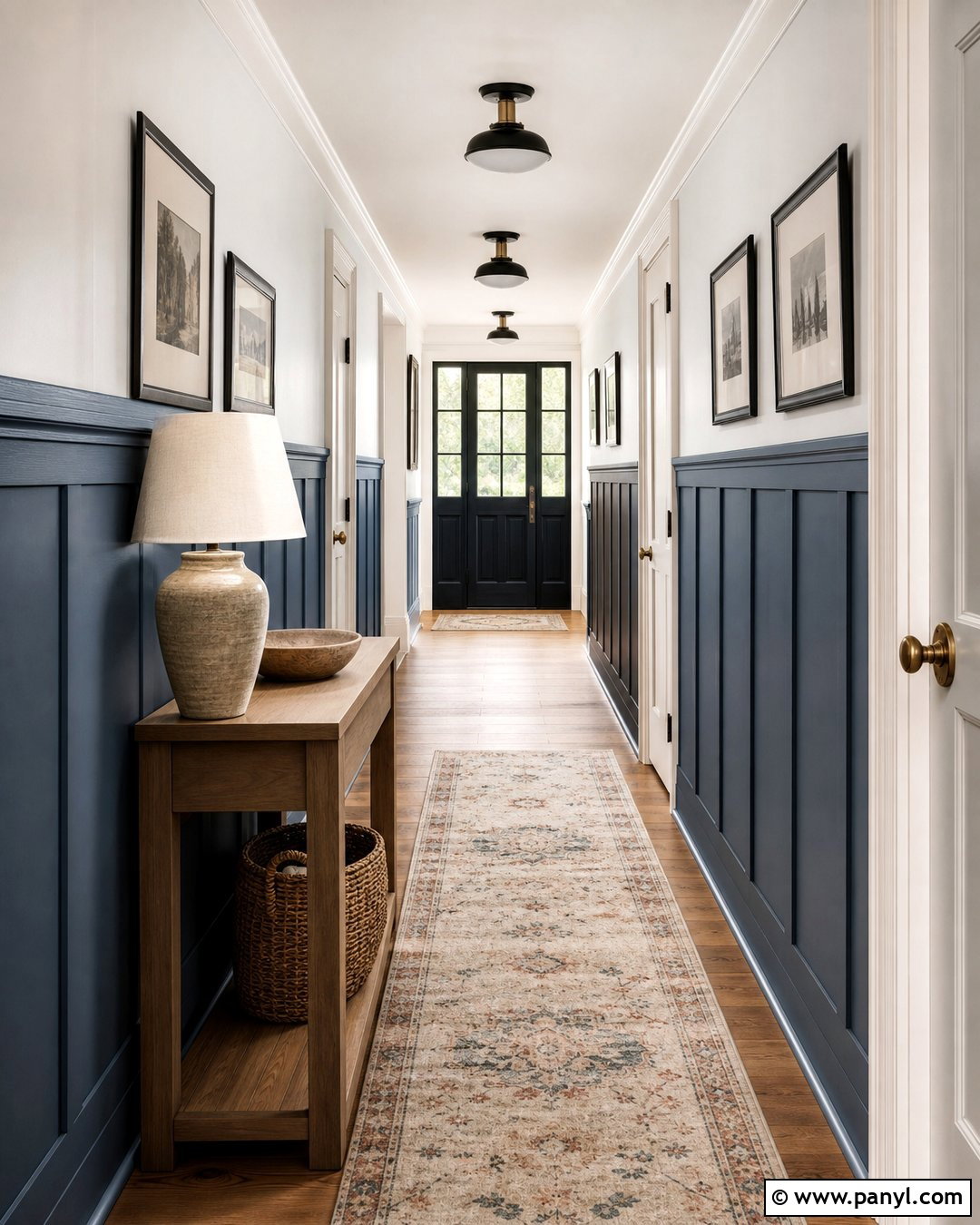 Slate Blue Wainscoting Hallway - 35 blue wainscoting ideas