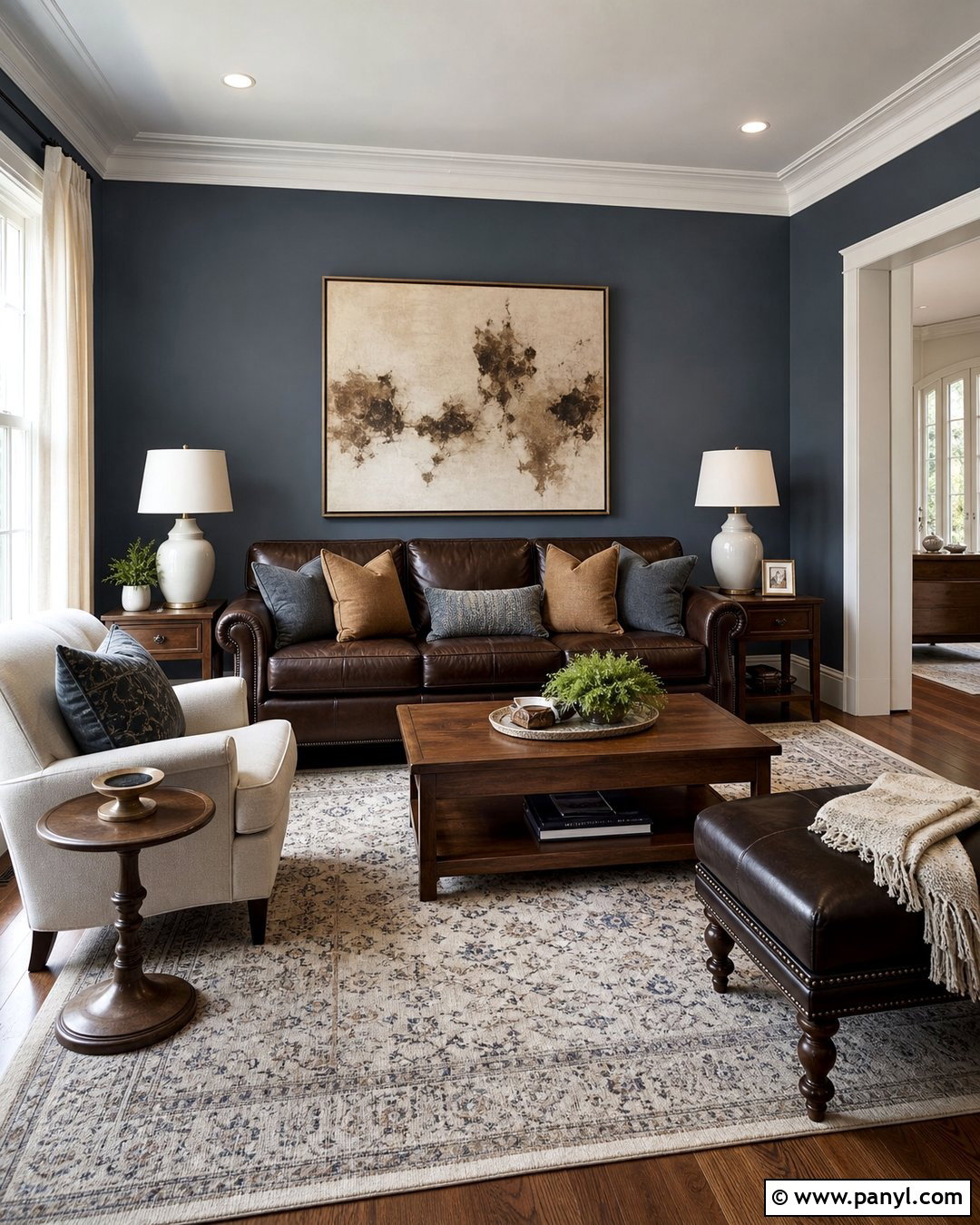 Slate Blue Walls With Brown Couch - 20 Best Wall Color For Brown Couch Ideas