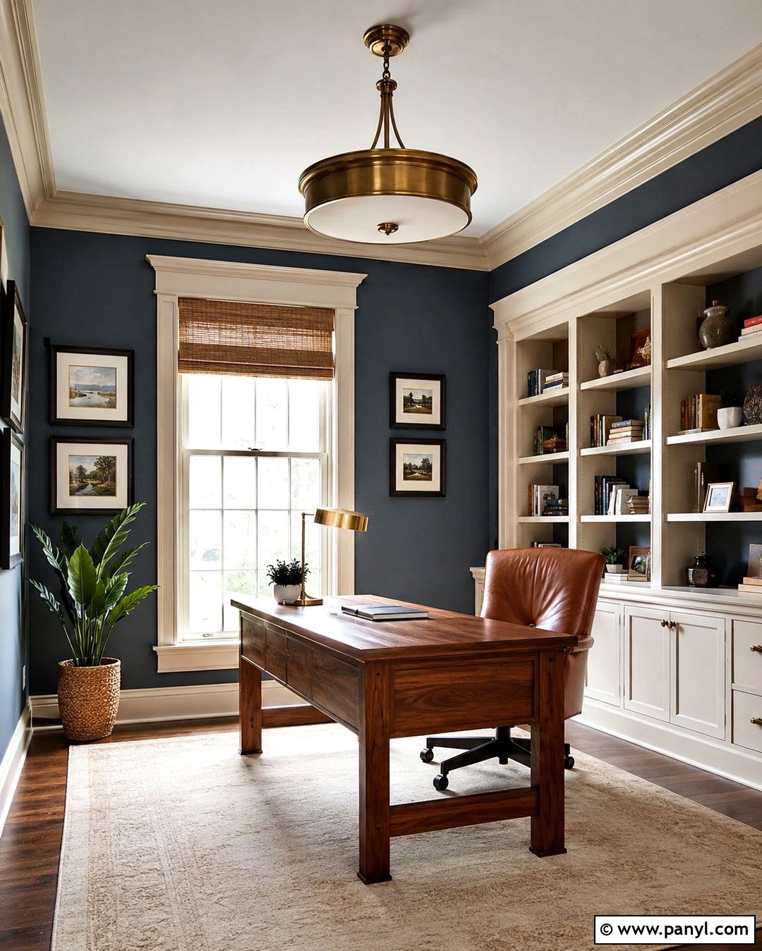 Slate Blue Walls With Cream Trim - 20 Cream Trim Wall Color Ideas