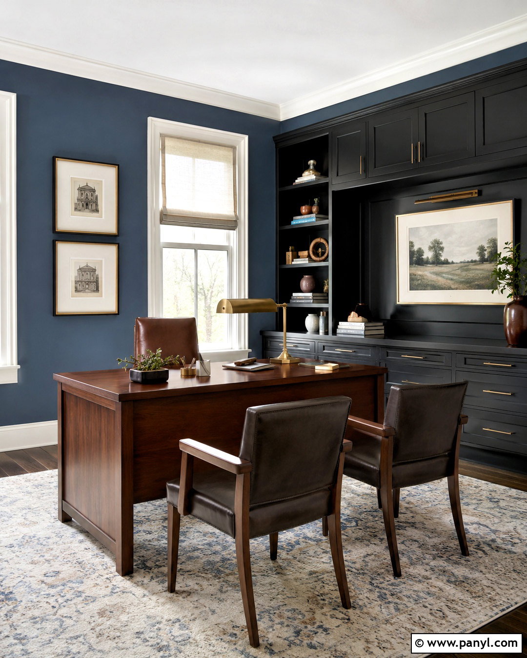 Slate Blue Walls With Dark Wood - 20 Wall Colors To Match Dark Wood Ideas