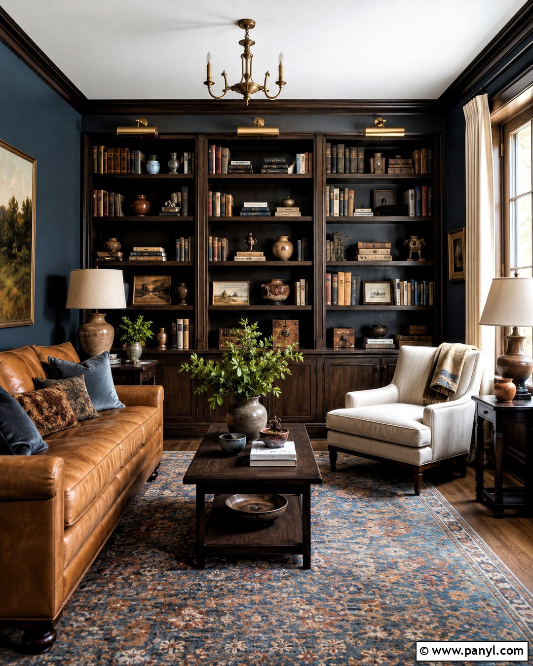Slate Blue Walls With Dark Wood - 20 Wall Colors That Go Well With Dark Wood Ideas