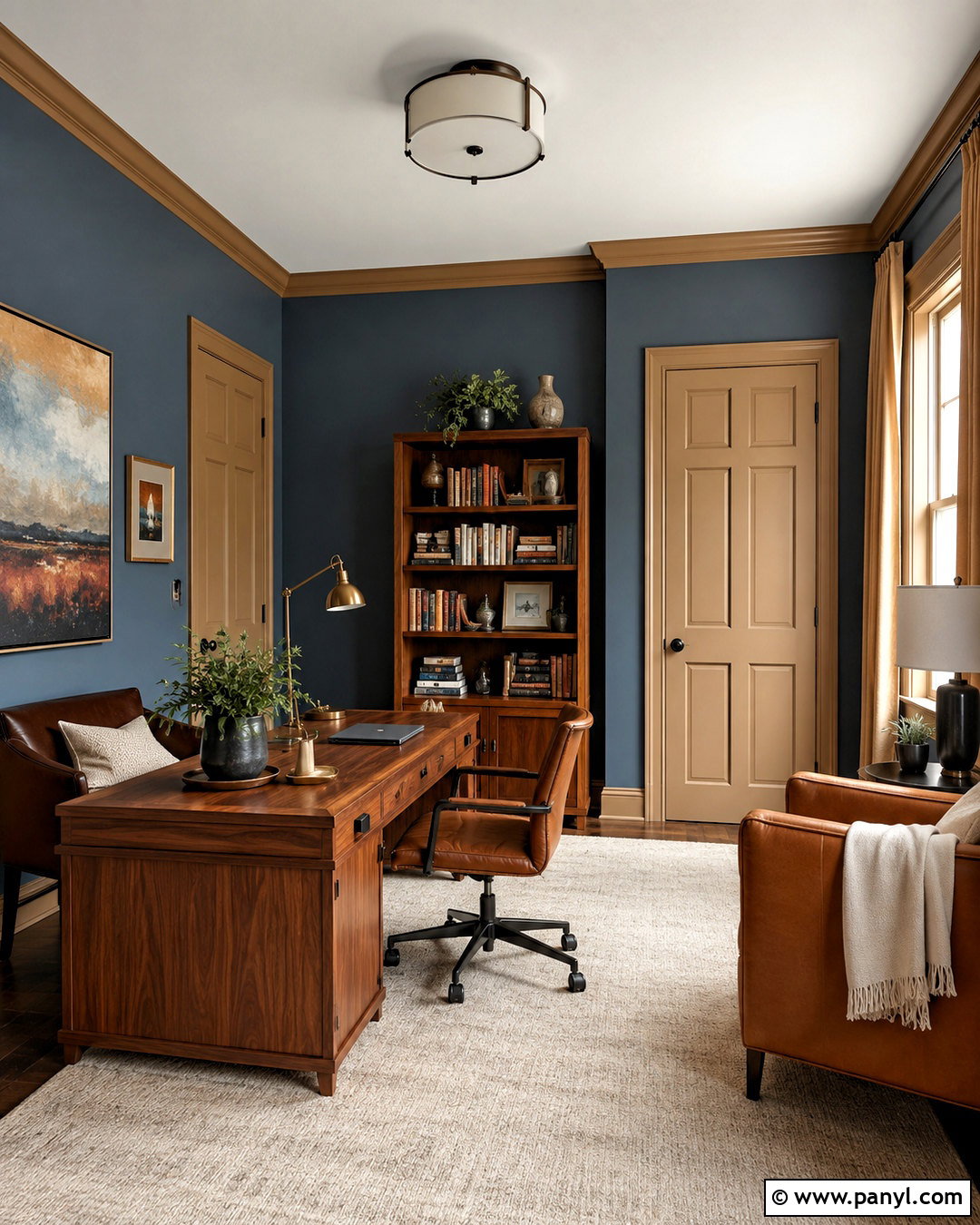Slate Blue Walls With Tan Doors - 35 Wall And Door Color Combination Ideas
