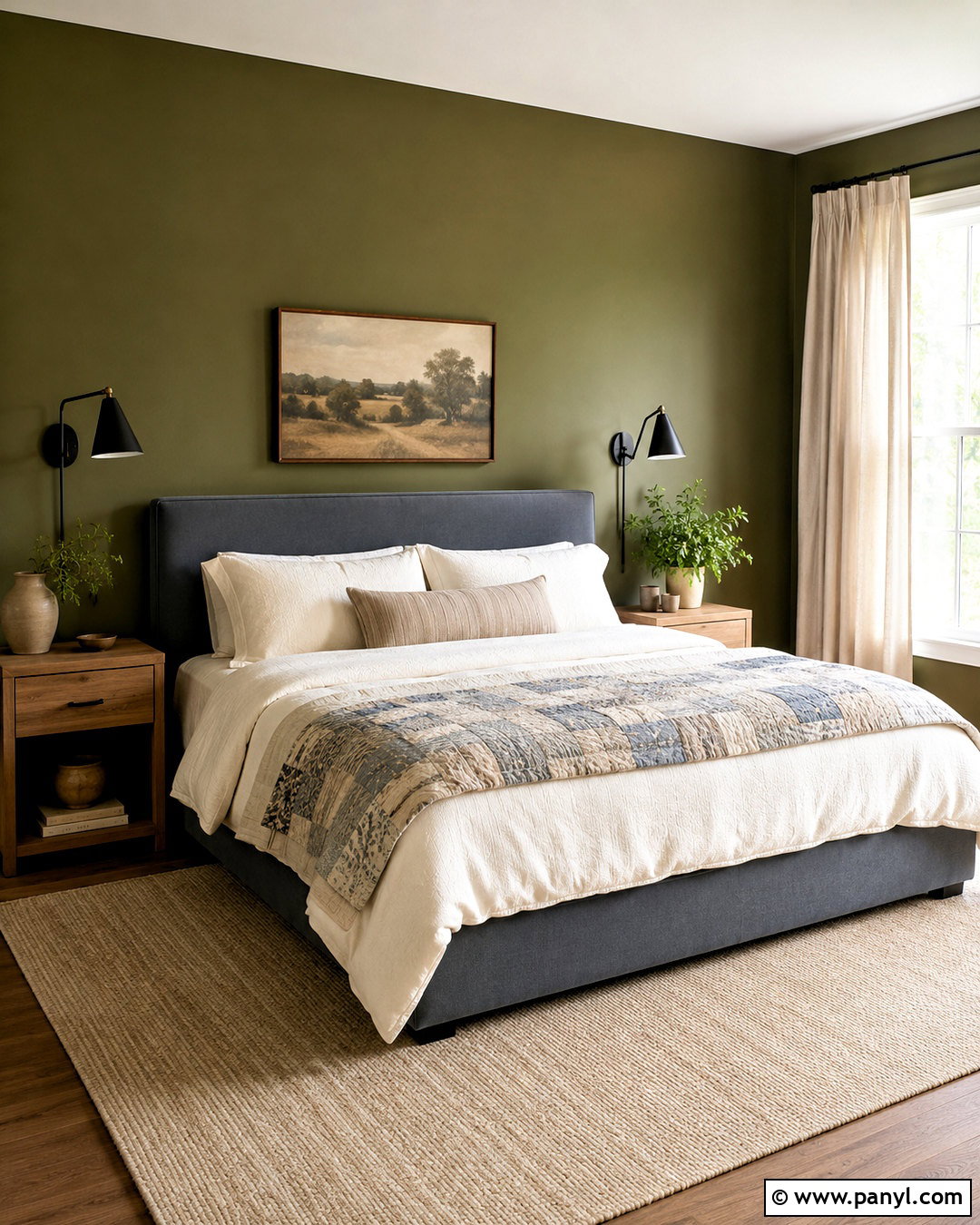 Slate Blue With Olive Green Walls - 20 What Colours Go With Olive Green Walls