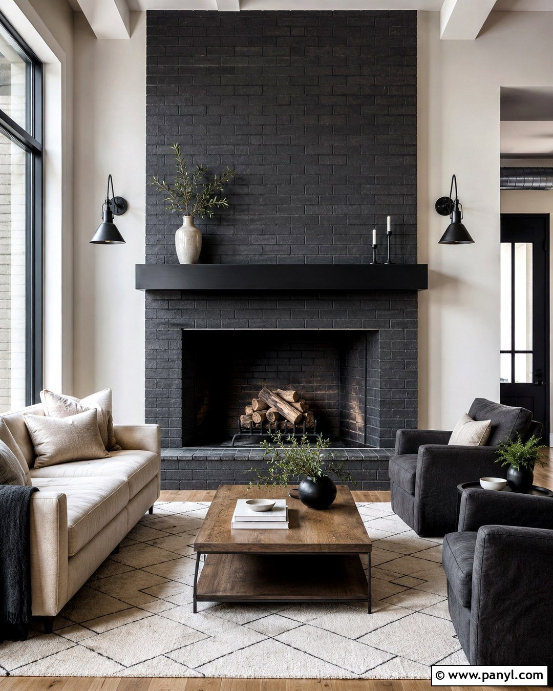 Slate Gray Brick Fireplace - 20 Brick Fireplace Coloring Ideas