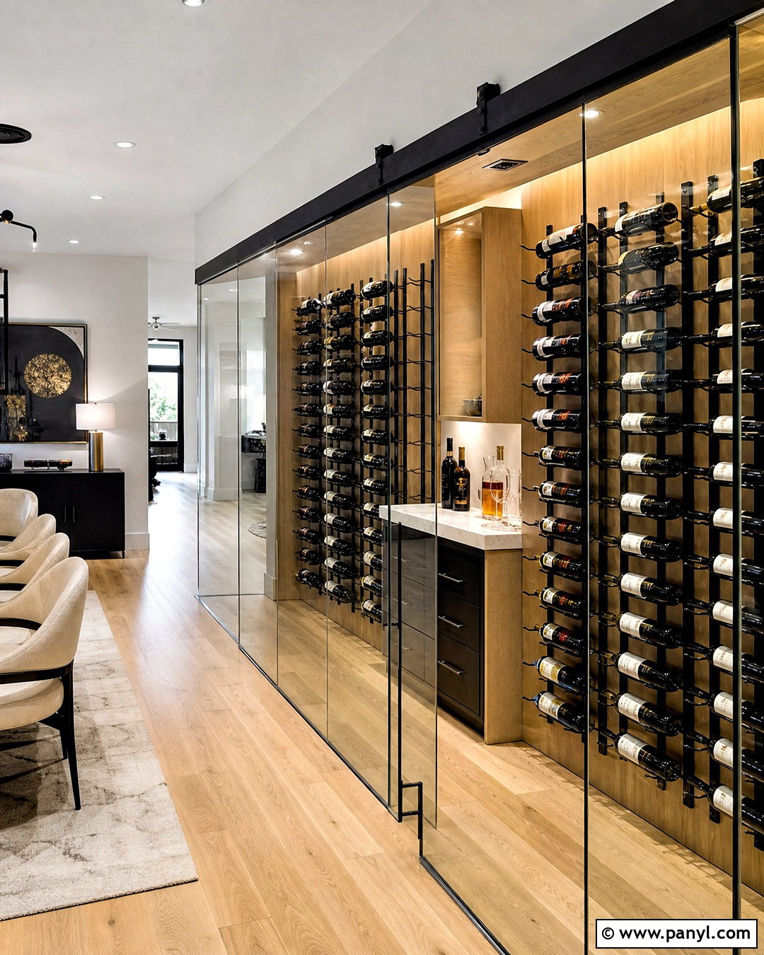 Sliding Glass Wine Cellar Wall - 20 small glass wine cellar wall ideas