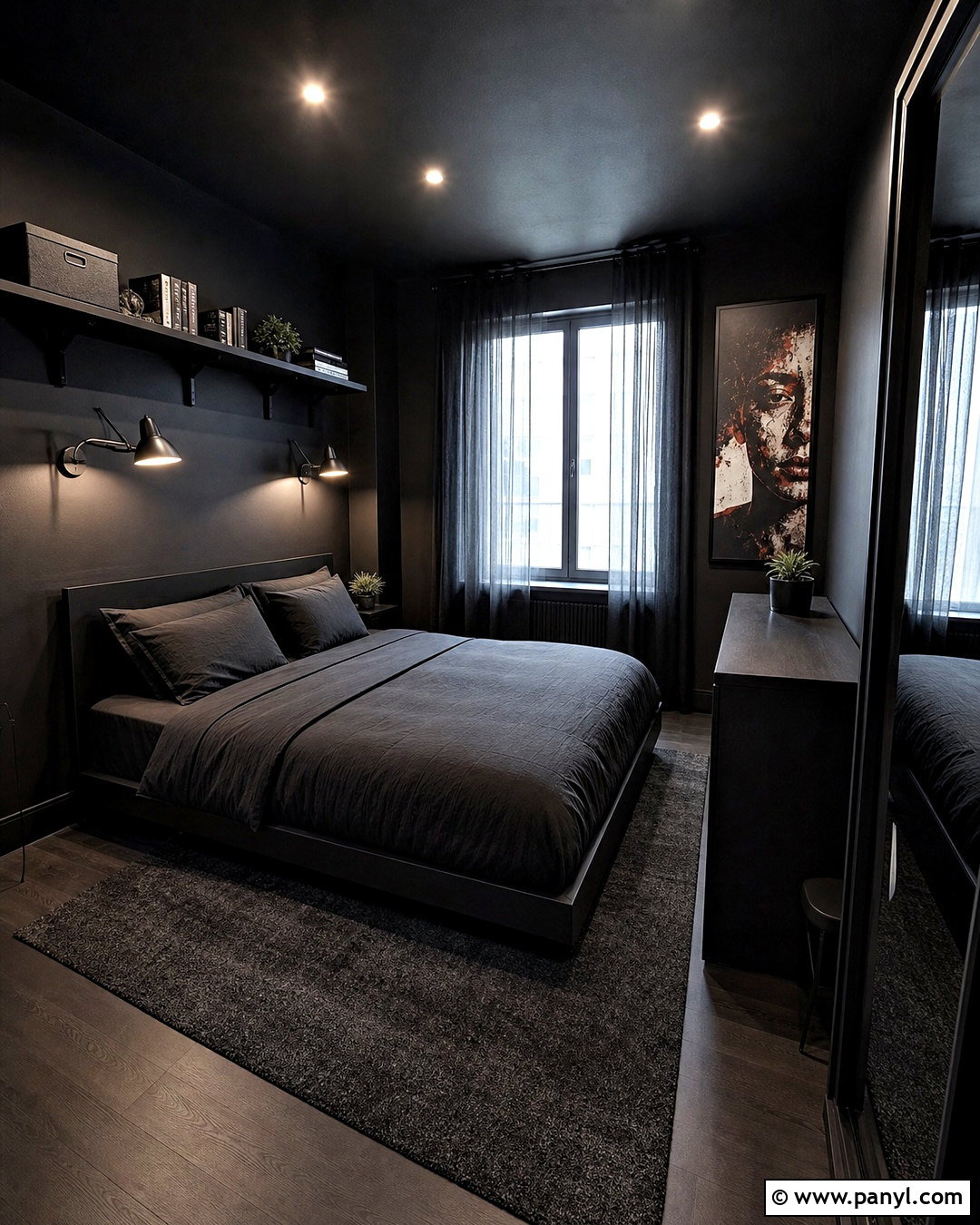 Small All Black Bedroom - 20 all black room ideas
