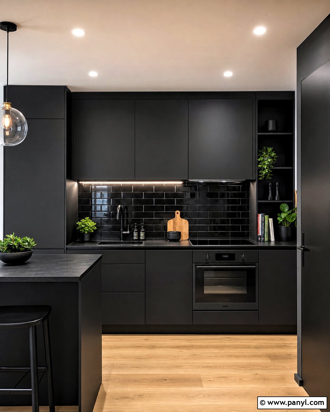 Small All Black Kitchen - 20 all black kitchen ideas