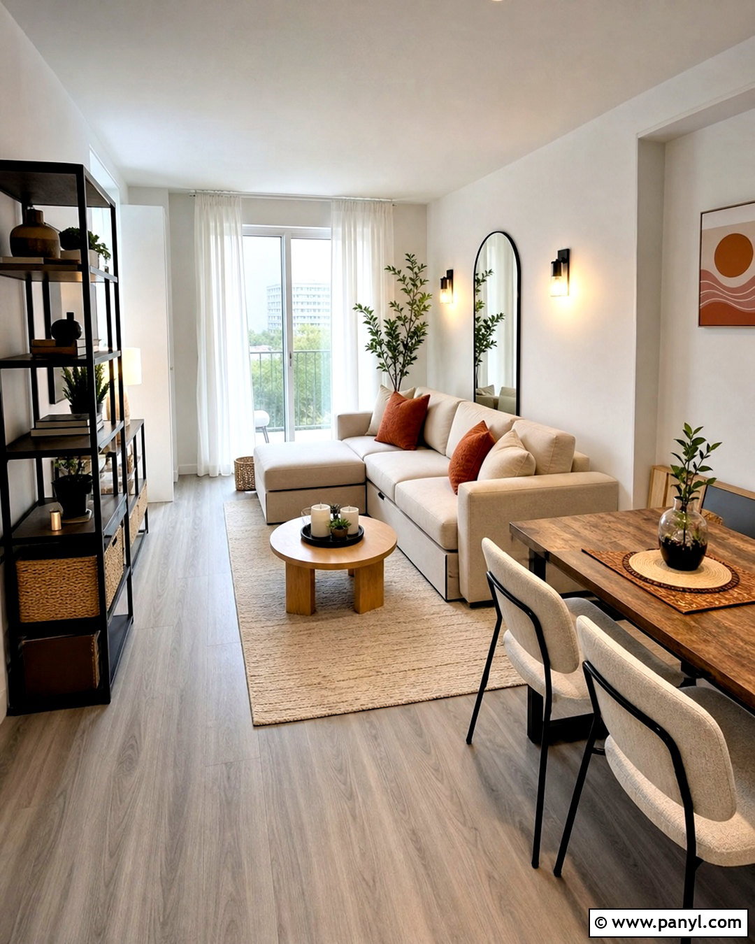 Small Apartment With Grey Vinyl Floors - 20 white walls grey floor ideas