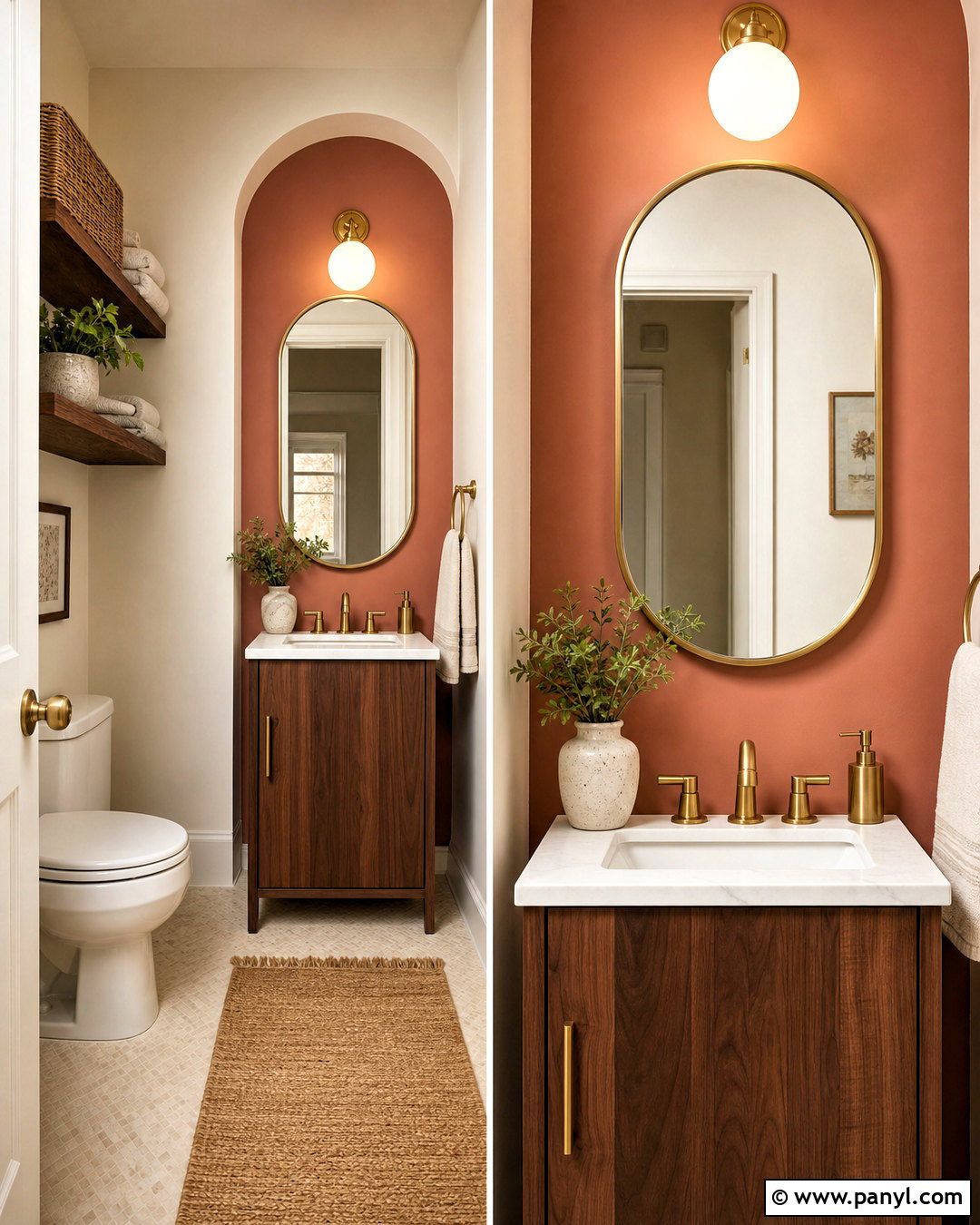 Small Bathroom Accent Wall With Painted Arch - 20 small bathroom accent wall ideas