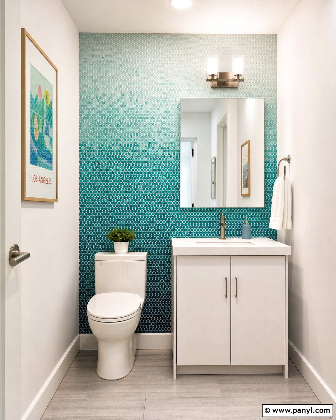Small Bathroom Accent Wall With Penny Tile - 20 small bathroom accent wall ideas