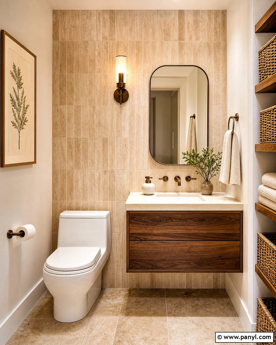 Small Bathroom Accent Wall With Travertine Tile - 20 small bathroom accent wall ideas