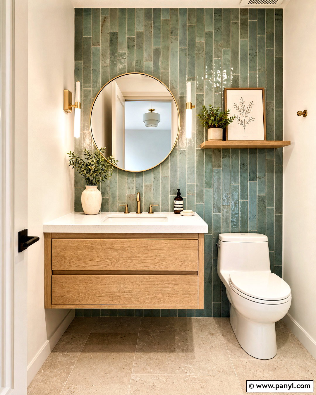 Small Bathroom Accent Wall With Vertical Zellige Tile - 20 small bathroom accent wall ideas