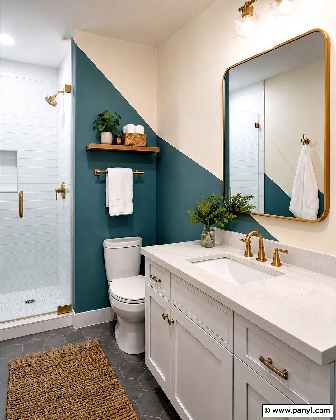 Small Bathroom Geometric Wall Paint - 35 Simple Geometric Wall Paint Ideas