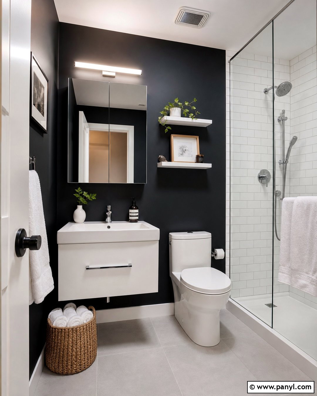 Small Bathroom With Black Walls - 35 black bathroom walls