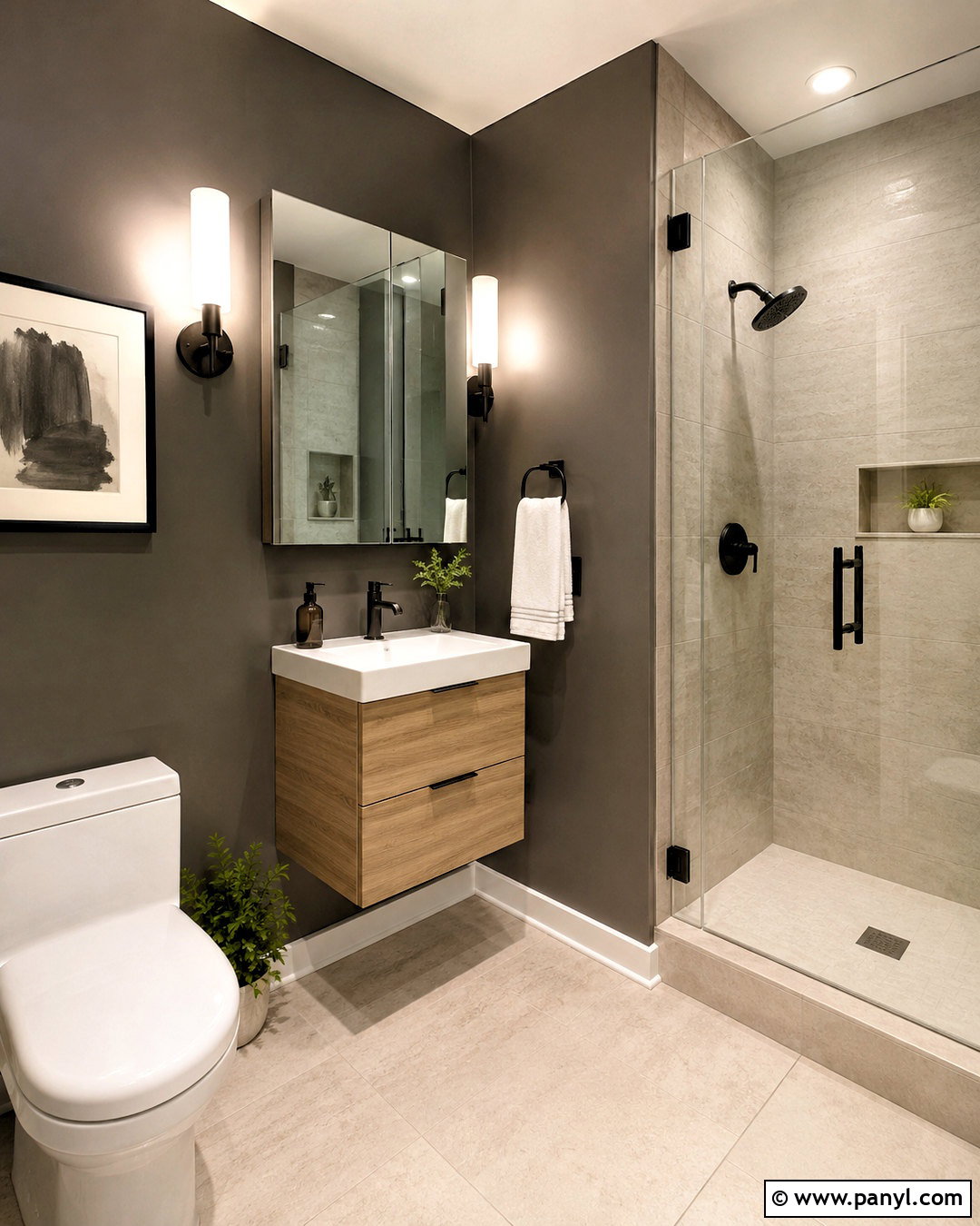 Small Bathroom With Dark Grey Walls - 20 dark grey bathroom walls