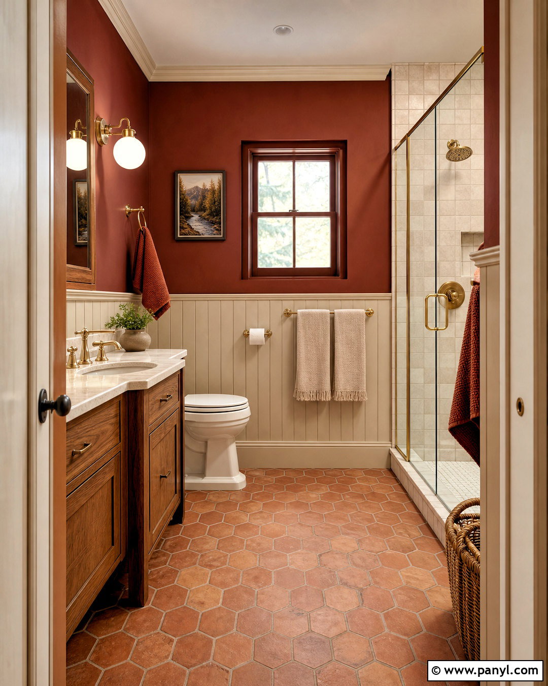 Small Bathroom With Dark Red Walls - 20 small bathroom dark walls