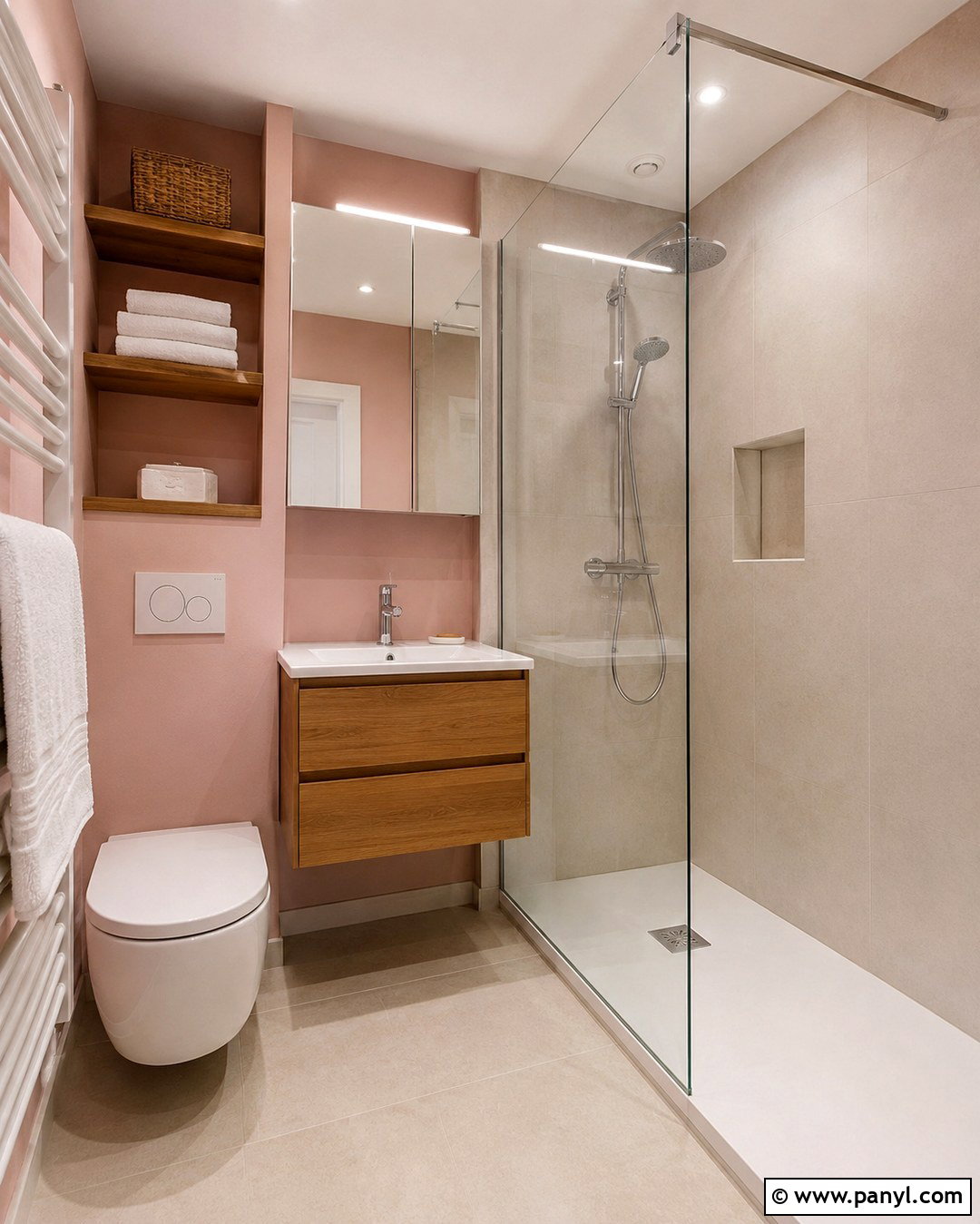Small Bathroom With Dusty Pink Walls - 20 Dusty Pink Bathroom Walls