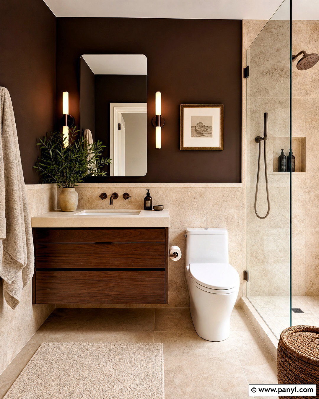 Small Bathroom With Espresso Brown Walls - 20 small bathroom dark walls