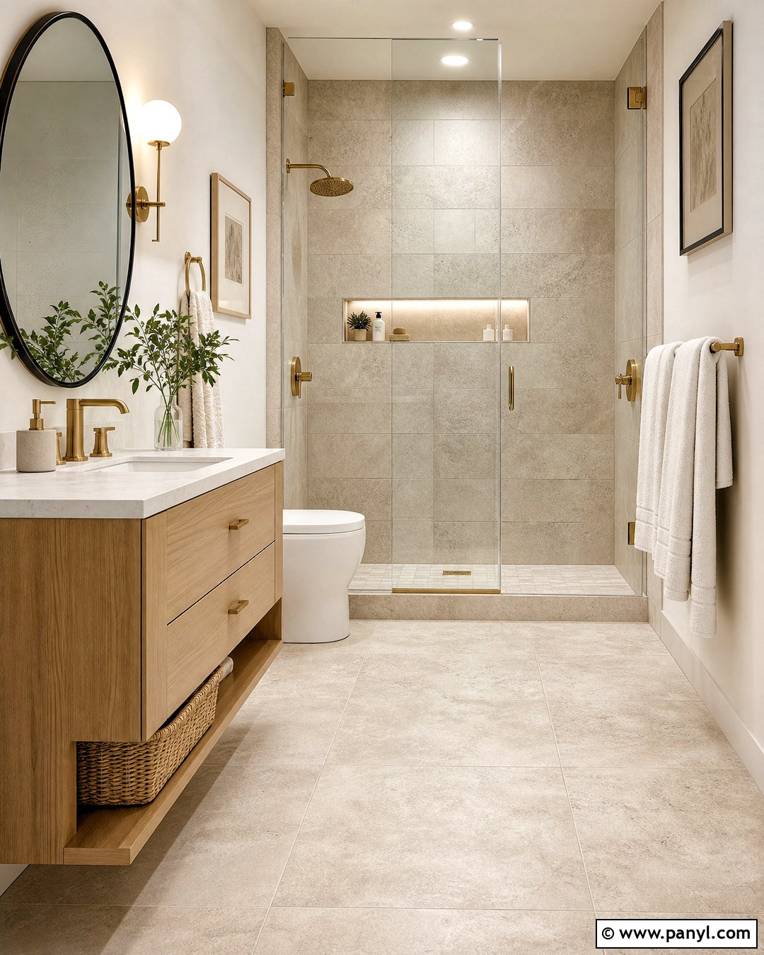 Small Bathroom With Large Format Tile - 20 small bathroom remodel ideas