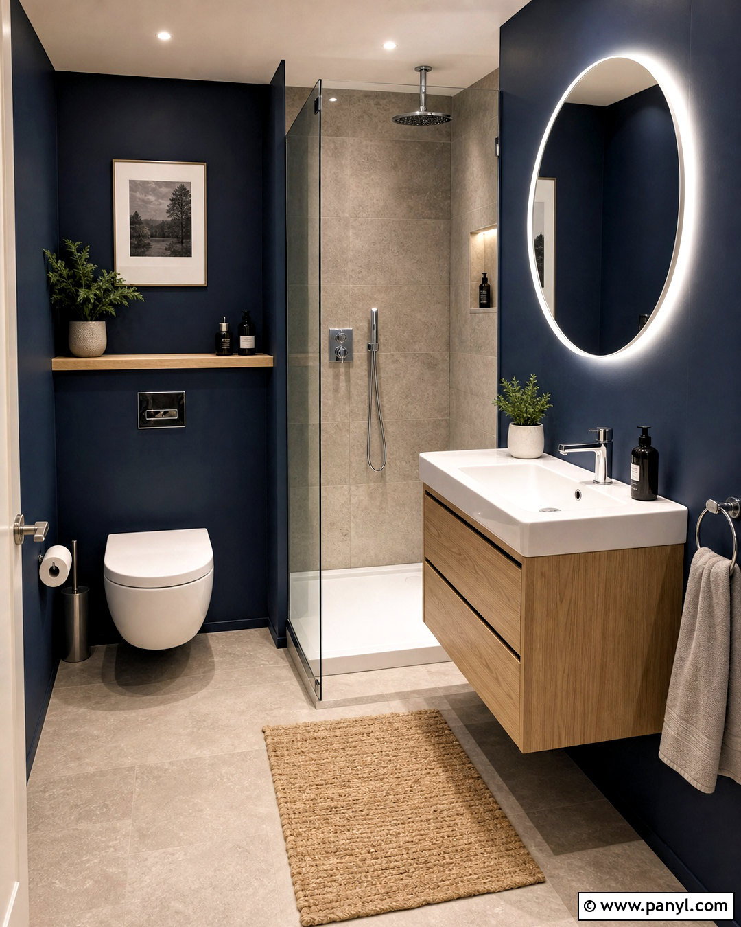 Small Bathroom With Midnight Blue Walls - 20 small bathroom dark walls