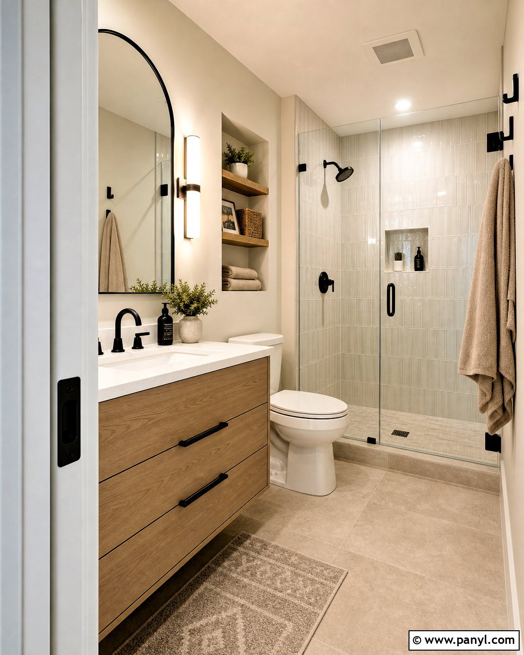 Small Bathroom With Pocket Door - 20 small bathroom remodel ideas