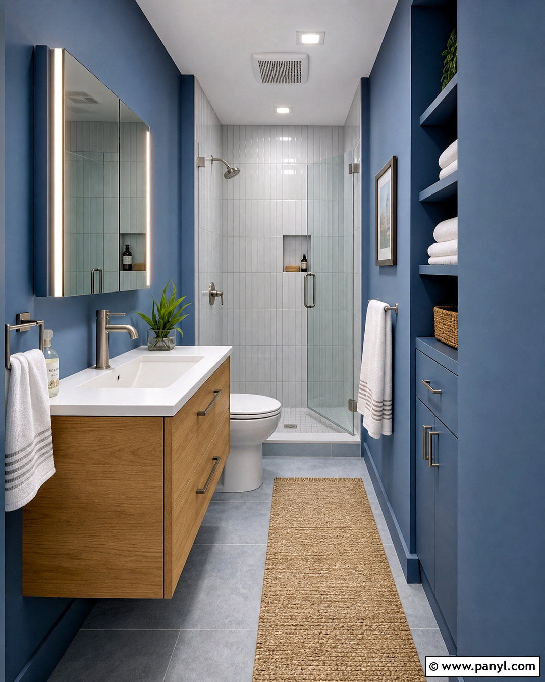 Small Bathroom With Slate Blue Walls - 20 small bathroom dark walls